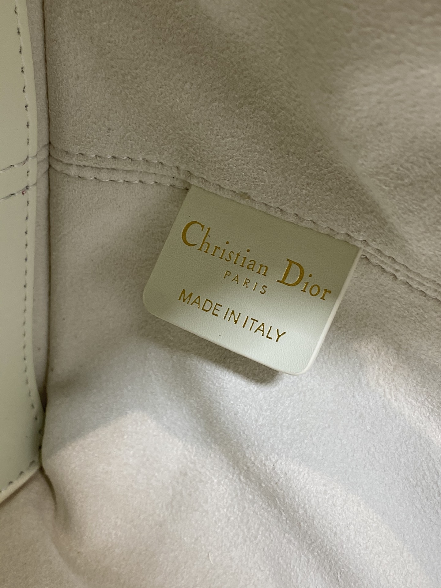 Small Dior Toujours Bag White Macrocannage Calfskin